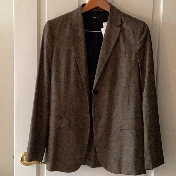 NEW THEORY TEXTURED LINEN JACKET Size 6 - Picture 4 of 9